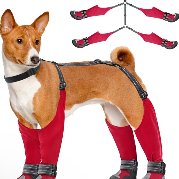 Idepet Dog Suspender Boots, Tall Dog Boots Anti-Slip & Fall Waterproof (064) - Picture 1 of 6